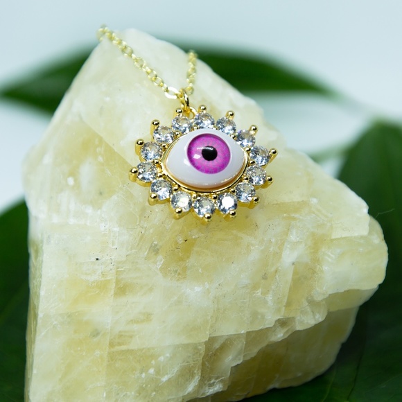 Jewels By Jas Jewelry - Pink Evil Eye Necklace
